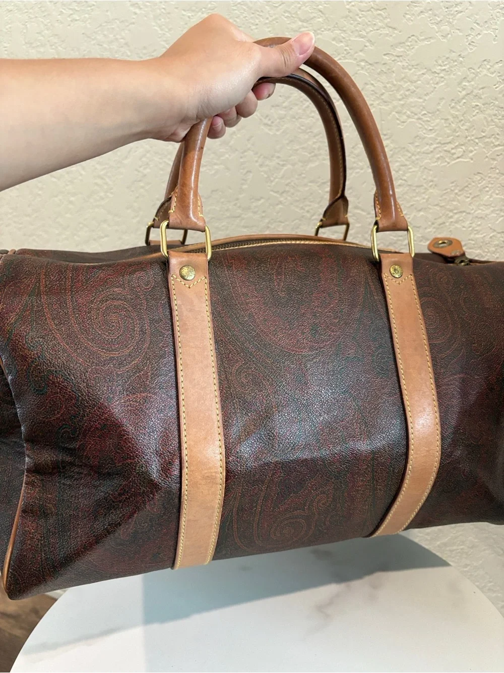 Etro Milano Paisley Duffle
Brown Leather Travel
Weekender Bag - Picture 2 of 16